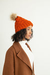 Orange Foldover Warm Slap w/ Pom