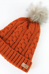 Orange Foldover Warm Slap w/ Pom