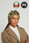 Olive Print All-Satin Knot Turban