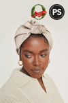 Patterned Walnut All-Satin Knot Turban