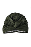 Forest Green Satin-Lined Knot Turban