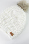 Cream Slouchy Warm Slap w/ Pom