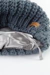 Dark Gray Slouchy Warm Slap w/ Pom