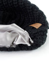 Black Slouchy Warm Slap w/ Pom