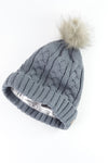 Gray Foldover Warm Slap w/ Pom