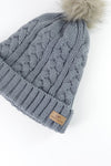 Gray Foldover Warm Slap w/ Pom