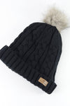 Black Foldover Warm Slap w/ Pom