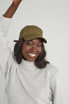 Olive Satin-Lined Baseball Hat