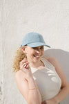 Light Denim Satin-Lined Baseball Hat