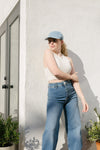 Light Denim Satin-Lined Baseball Hat