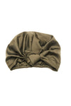 Olive All-Satin Knot Turban