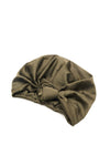 Olive All-Satin Knot Turban