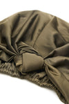 Olive All-Satin Knot Turban