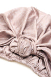 Patterned Walnut All-Satin Knot Turban