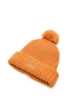 Orange Chunky Knit Satin-Lined Beanie