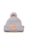 Gray Chunky Knit Satin-Lined Beanie