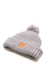 Gray Chunky Knit Satin-Lined Beanie