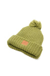 Olive Chunky Knit Satin-Lined Beanie