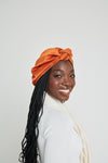 Rust All-Satin Knot Turban