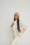 Patterned Walnut All-Satin Knot Turban