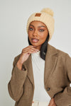 Walnut Chunky Knit Satin-Lined Beanie