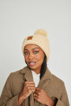 Walnut Chunky Knit Satin-Lined Beanie