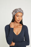 Spotted Print All-Satin Knot Turban