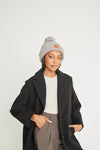 Gray Chunky Knit Satin-Lined Beanie