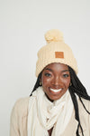 Walnut Chunky Knit Satin-Lined Beanie