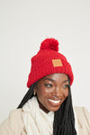 Burnt Orange Chunky Knit Satin-Lined Beanie