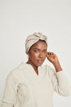 Patterned Walnut All-Satin Knot Turban