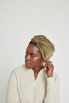 Olive All-Satin Knot Turban