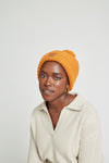 Orange Chunky Knit Satin-Lined Beanie