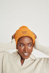 Orange Chunky Knit Satin-Lined Beanie