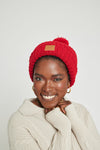 Burnt Orange Chunky Knit Satin-Lined Beanie