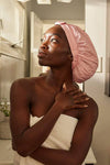 Satin-Lined Shower Cap - Blush