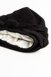 Black Satin-Lined Knot Turban