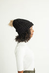 Black Foldover Warm Slap w/ Pom