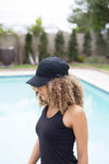 Grace Eleyae Hats Black Satin-Lined Baseball Hat