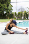 Grace Eleyae Hats Navy Blue Satin-Lined Baseball Hat